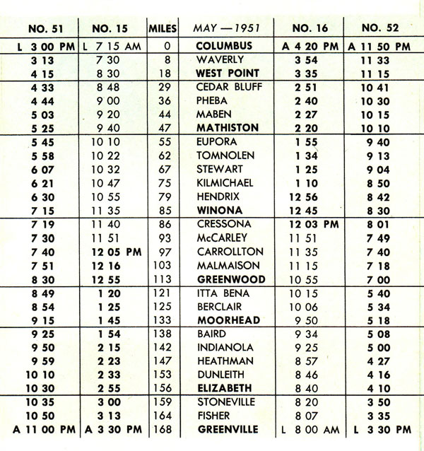 timetable1951